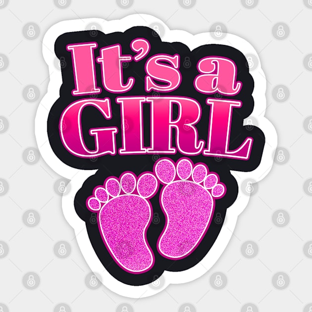 It's A Baby Girl - Cute Team Girl, Gender Reveal Party Gift For Men & Women Sticker by Art Like Wow Designs